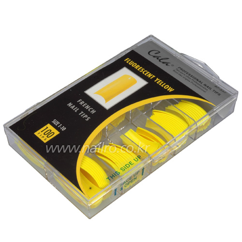 카라 프로 칼라 네일 팁 (100Tip)  / 87-557 색상 : Fluorescent Yellow